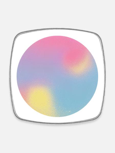 Aura Check Pastel Gradient Sphere - Square fridge magnet - white