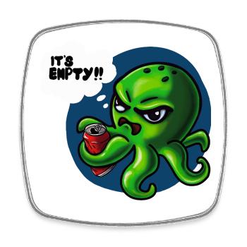 Grumpy Kraken - Square fridge magnet - white - Front
