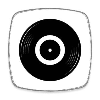 Vinyle - Magnet carré - blanc - Devant