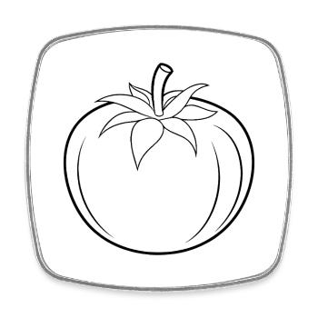 Tomato outline - Square fridge magnet - white - Front