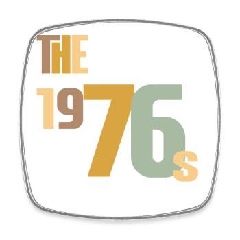 Vintage Year 1976 Anniversary 50 Years Gift Idea - Square fridge magnet - white - Front