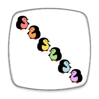 Inclusion : Diversité Penguins - Magnet carré - blanc - Devant
