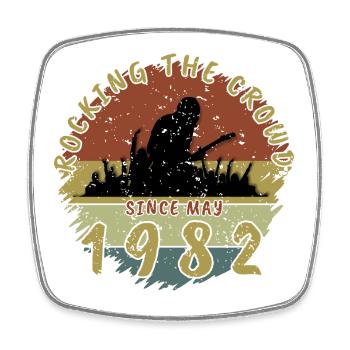 44th Birthday Rocking the crowd GIT 05/1982 - Square fridge magnet - white - Front