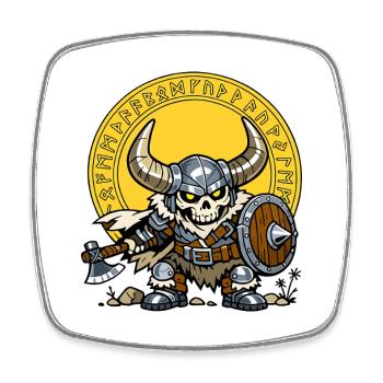 Viking Skull - Square fridge magnet - white - Front