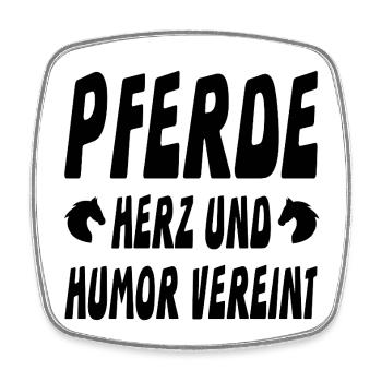 Pferde - Viereckiger Kühlschrankmagnet - Weiß - Vorne