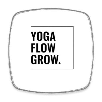 Yoga Flow Grow. - Viereckiger Kühlschrankmagnet - Weiß - Vorne