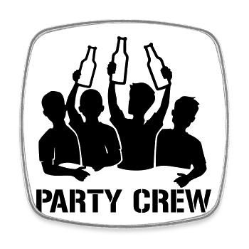 Party Crew - Viereckiger Kühlschrankmagnet - Weiß - Vorne