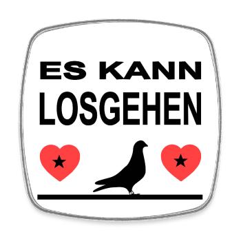 Tauben - Viereckiger Kühlschrankmagnet - Weiß - Vorne