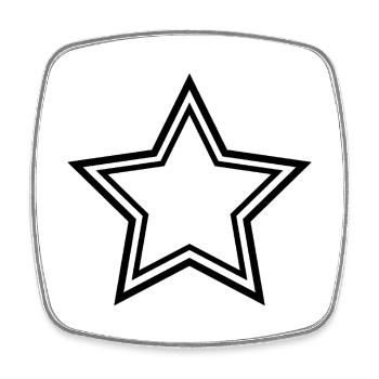 Star Double Frame - Square fridge magnet - white - Front