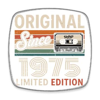 Vintage 1975 Legend Rétro Anniversaire 1975 - Magnet carré - blanc - Devant