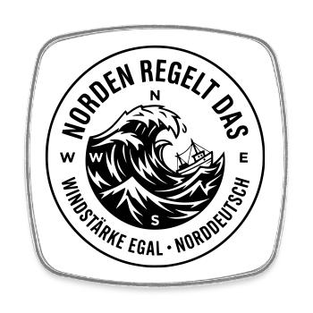 Norden regelt das Kompass Norddeutsch - Viereckiger Kühlschrankmagnet - Weiß - Vorne