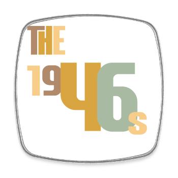 Vintage Year 1946 Birthday 80 Years Gift Idea - Square fridge magnet - white - Front