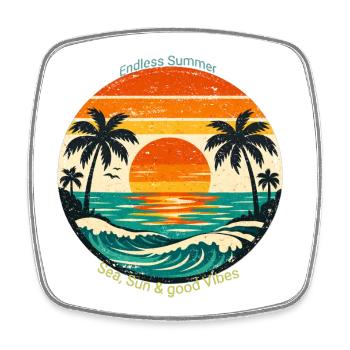 Endless Summer: Sea, Sun & Vibes - Square fridge magnet - white - Front
