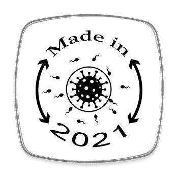 Madie im Jahr 2021 - Viereckiger Kühlschrankmagnet - Weiß - Vorne