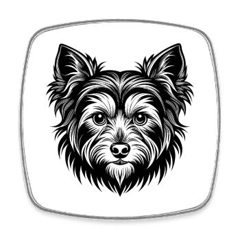 Yorkshire terrier - Magnet carré - blanc - Devant