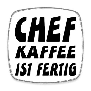 Chef - Viereckiger Kühlschrankmagnet - Weiß - Vorne