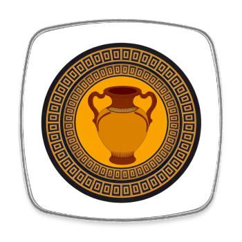 griechische vase - Viereckiger Kühlschrankmagnet - Weiß - Vorne