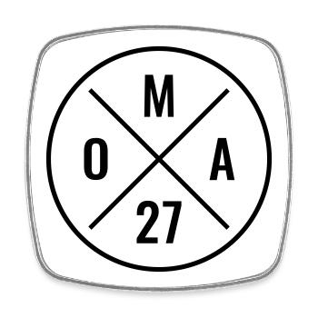 Grand-mère 27 ans - Annonce du bébé - Descendance - Grand-mère 2027 - Magnet carré - blanc - Devant