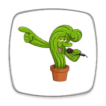 Cactonium Funny Character Cactus Meme - Viereckiger Kühlschrankmagnet - Weiß - Vorne