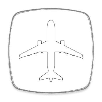 Airplane outline - Square fridge magnet - white - Front