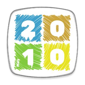 16. Geburtstag Farbige Patches since 05/2010 - Square fridge magnet - white - Front