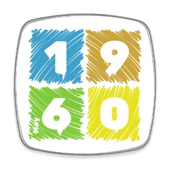 66th Birthday Colored Patches since 05/1960 - Square fridge magnet - white - Front