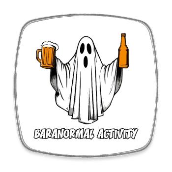Baranormale Aktivität – Bier und Geisterhumor - Viereckiger Kühlschrankmagnet - Weiß - Vorne