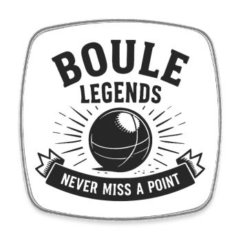 Les légendes de la boule ne manquent jamais un point Sport de pétanque - Magnet carré - blanc - Devant
