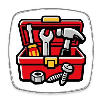 DIY Workshop Tool Box - Square fridge magnet - white - Front