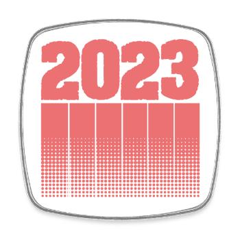 Geburtstag 2023 - Viereckiger Kühlschrankmagnet - Weiß - Vorne