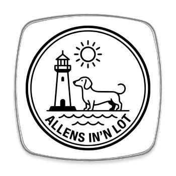 Tout ce qui concerne le Lot, Teckel, Dog, Côte, Mer du Nord, Mer Baltique - Magnet carré - blanc - Devant