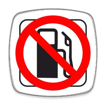 STOP Tank Prices Gasoline Diesel Gas Station - Square fridge magnet - white - Front