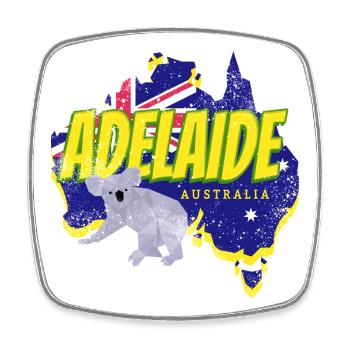 Adelaide Australien Retro Koala und Fahne Souvenir - Viereckiger Kühlschrankmagnet - Weiß - Vorne