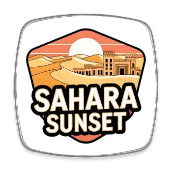 Château du Coucher du Soleil Sahara - Magnet carré - blanc - Devant