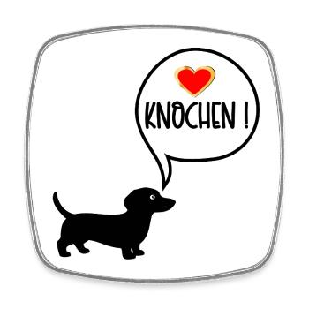 Dackel Hundefutter - Viereckiger Kühlschrankmagnet - Weiß - Vorne