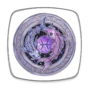Zodiac Sign Zodiac Pisces Pisces Gift - Square fridge magnet - white - Front