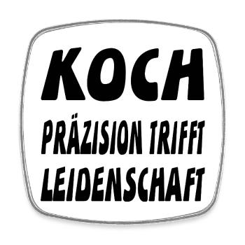 Koch - Viereckiger Kühlschrankmagnet - Weiß - Vorne