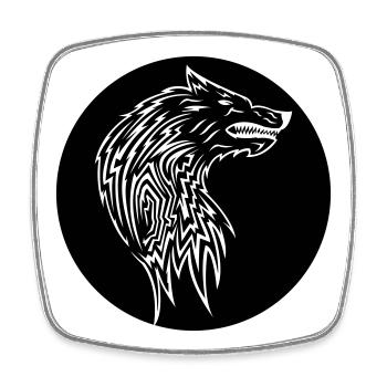 Wolf - Viereckiger Kühlschrankmagnet - Weiß - Vorne