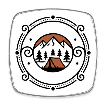 Edles Natur Zelt Wappen Outdoor - Viereckiger Kühlschrankmagnet - Weiß - Vorne