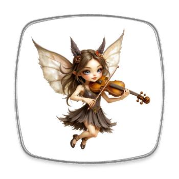 Violon fée aux ailes de miel - Magnet carré - blanc - Devant