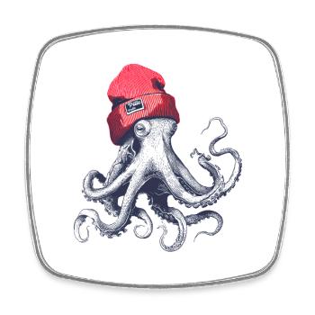 Pillepalle Octopus - Square fridge magnet - white - Front