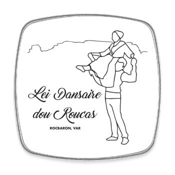 Lei Dansaire Dou Roucas Rocbaron Var T-Shirt Ca... - Magnet carré - blanc - Devant