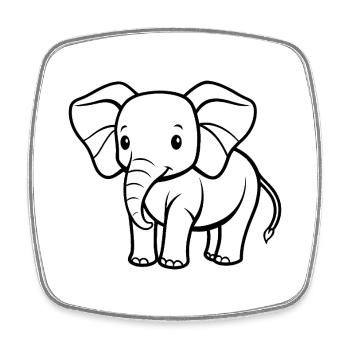 Baby elephant - Square fridge magnet - white - Front
