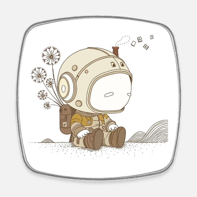 Astro-sad - Magnet carré - blanc