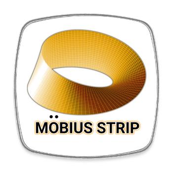 Ruban de Möbius Doré - Magnet carré - blanc - Devant