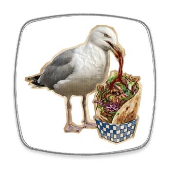 Kebab Seagull - Square fridge magnet - white - Front