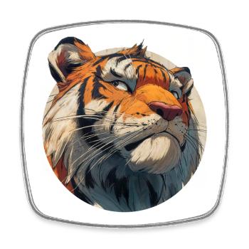 Niedlicher Tiger - Viereckiger Kühlschrankmagnet - Weiß - Vorne