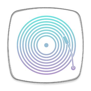 DJ Vinyl Musik - Viereckiger Kühlschrankmagnet - Weiß - Vorne