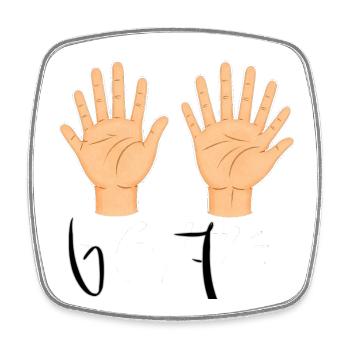 Double Open Hands Illustration - Viereckiger Kühlschrankmagnet - Weiß - Vorne