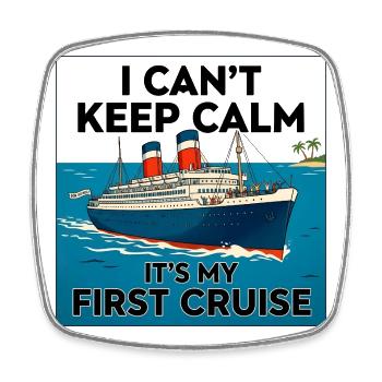 I can't stay calm, it's my first K - Square fridge magnet - white - Front